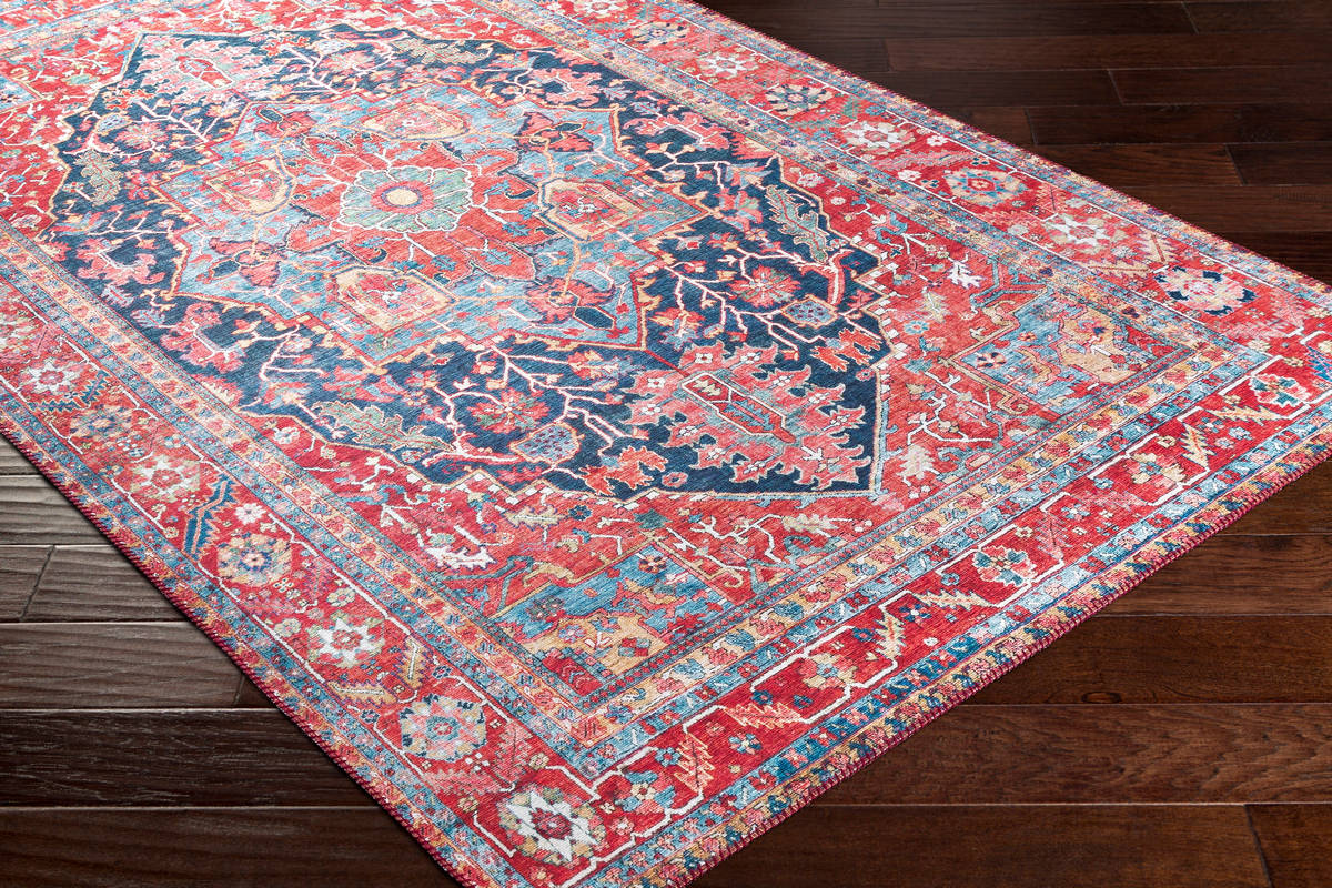 Surya Iris Irs-2316 Navy, Denim, Bright Red, Grass Green Rugs.