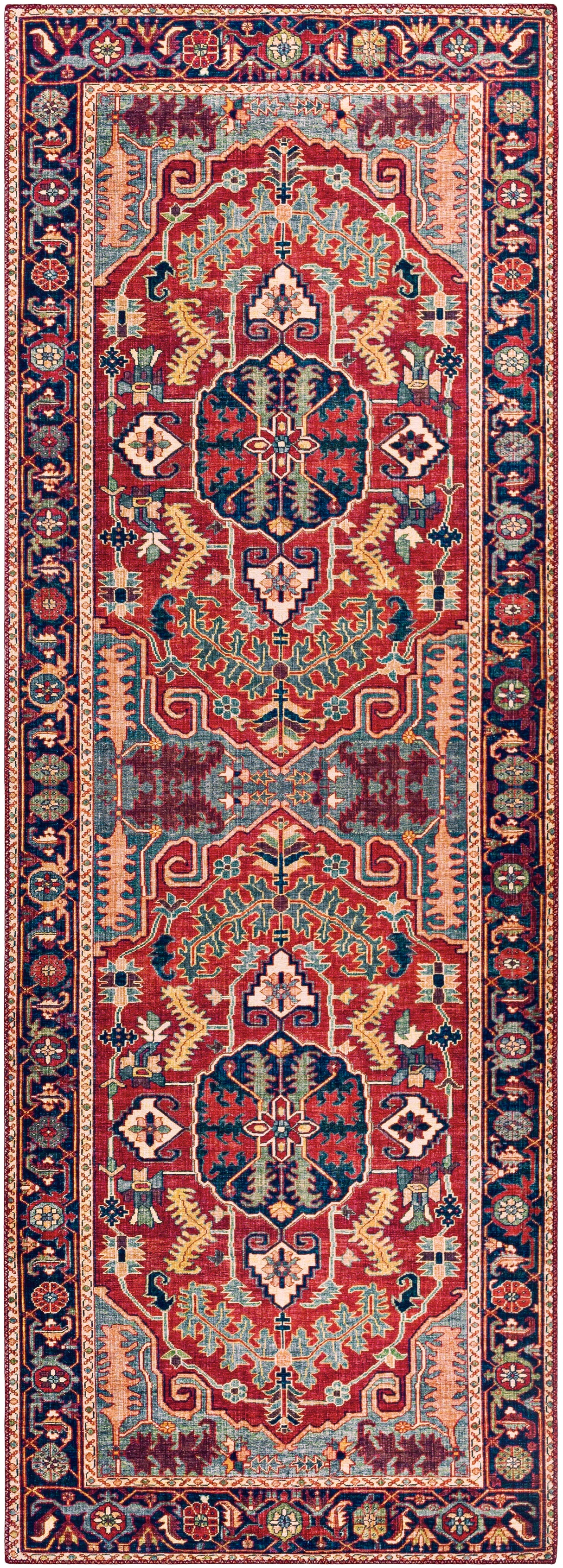 Surya Iris Irs-2317 Navy, Bright Red, Denim, Grass Green Rugs.