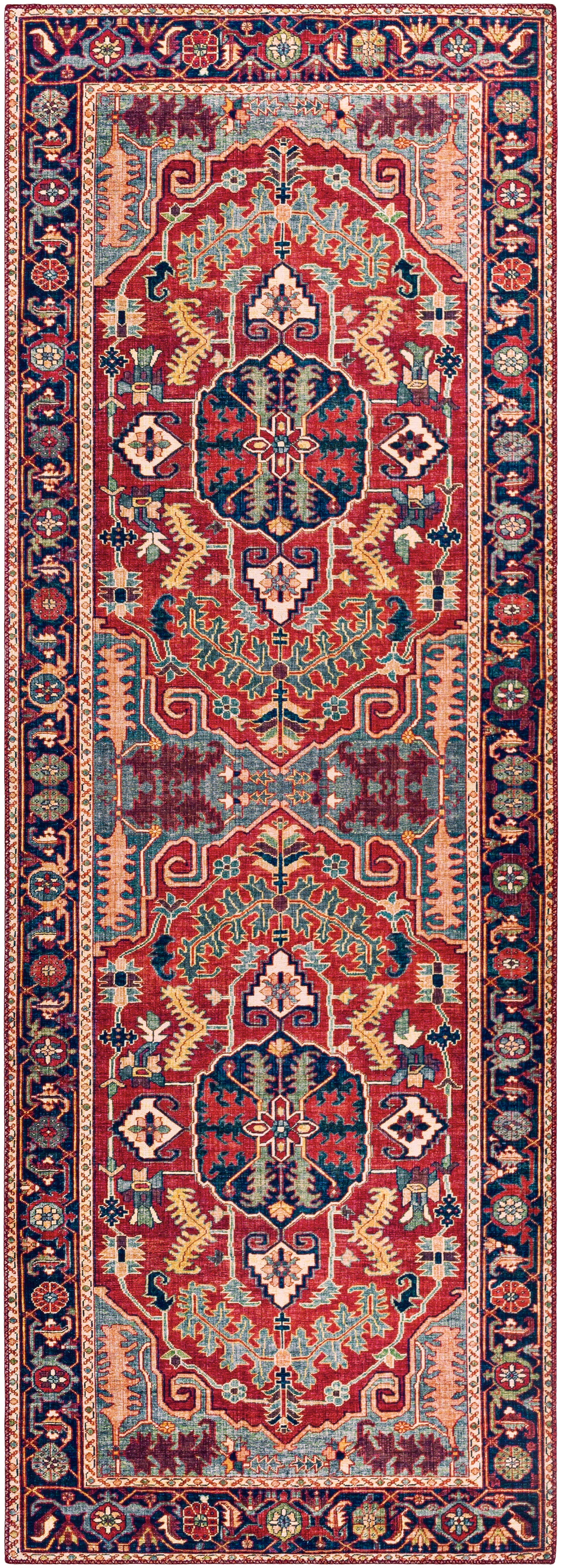 Surya Iris Irs-2317 Navy, Bright Red, Denim, Grass Green Area Rug