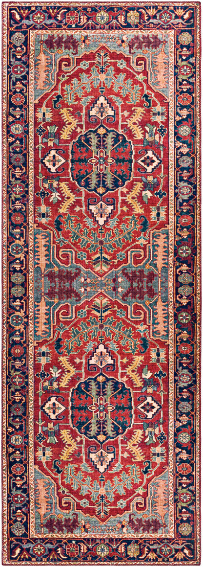 Surya Iris Irs-2317 Navy, Bright Red, Denim, Grass Green Area Rug