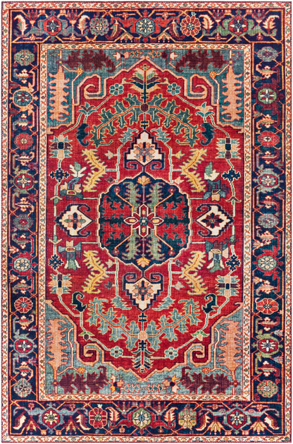 Surya Iris Irs-2317 Navy, Bright Red, Denim, Grass Green Area Rug