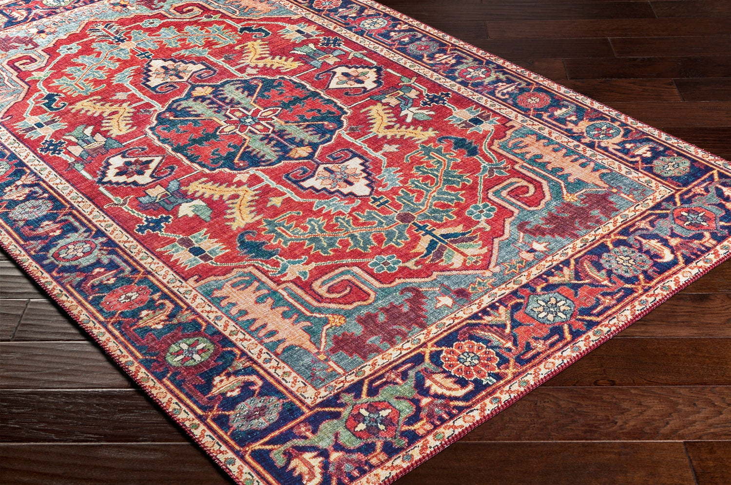 Surya Iris Irs-2317 Navy, Bright Red, Denim, Grass Green Rugs.