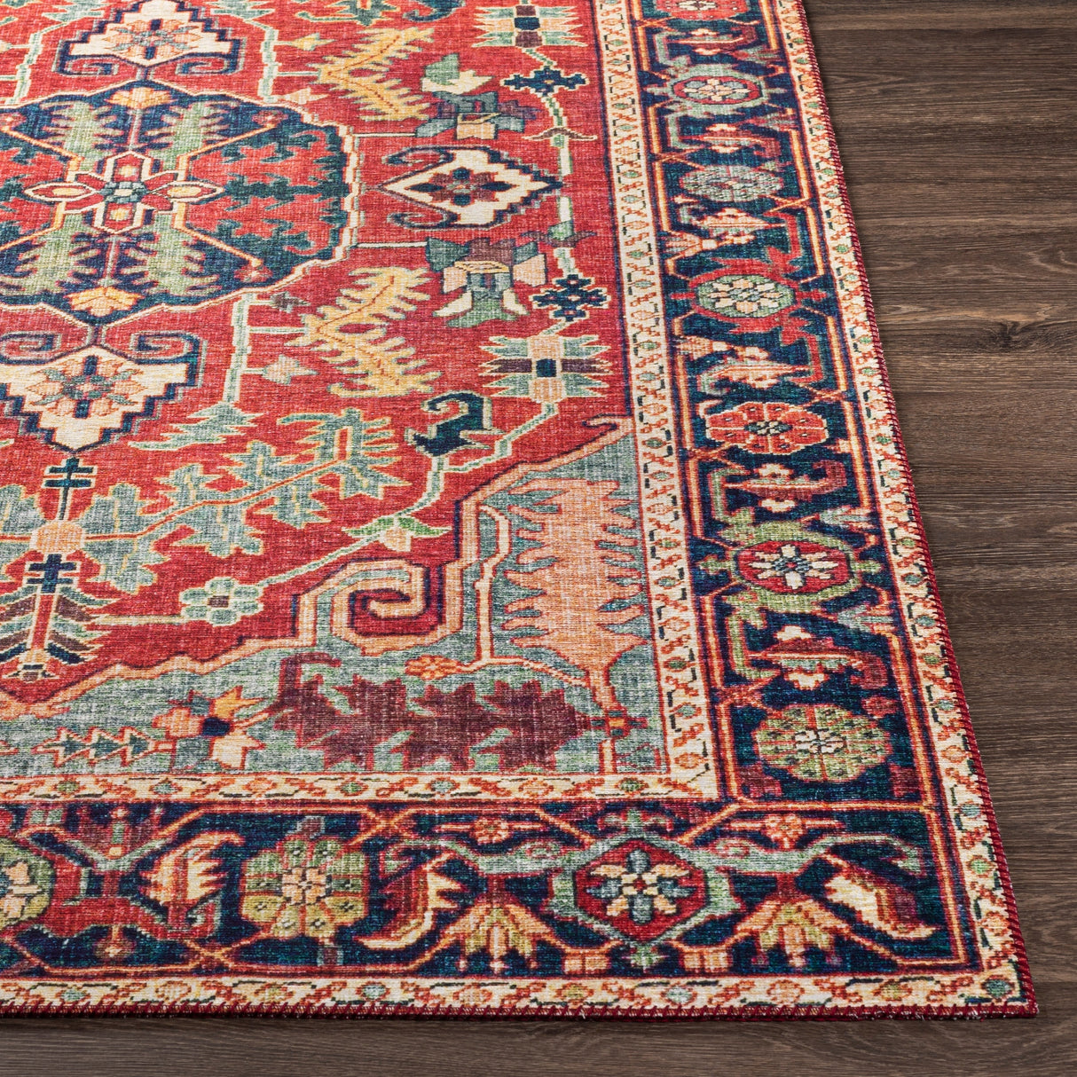 Surya Iris Irs-2317 Navy, Bright Red, Denim, Grass Green Rugs.