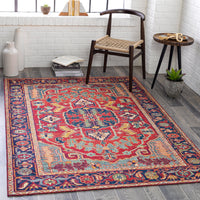 Surya Iris Irs-2317 Navy, Bright Red, Denim, Grass Green Area Rug