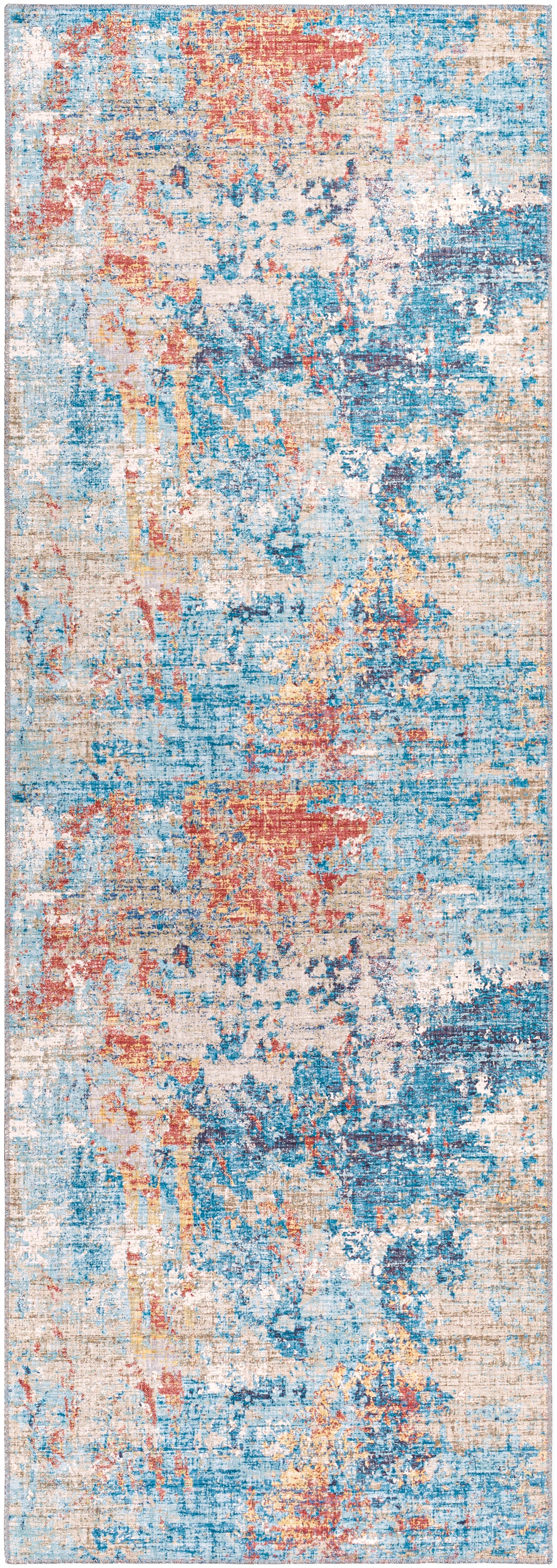 Surya Iris Irs-2318 Teal, Denim, Burnt Orange, Wheat Area Rug