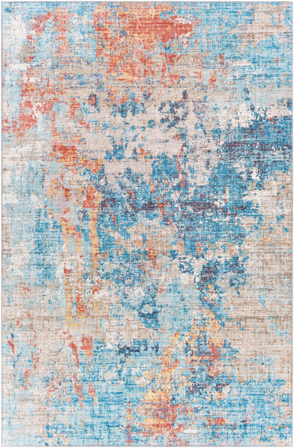 Surya Iris Irs-2318 Teal, Denim, Burnt Orange, Wheat Area Rug