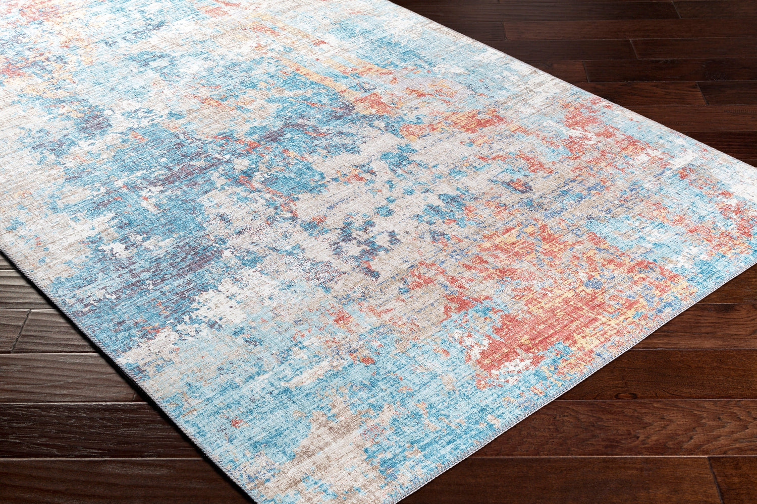 Surya Iris Irs-2318 Teal, Denim, Burnt Orange, Wheat Rugs.