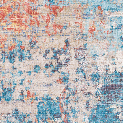 Surya Iris Irs-2318 Teal, Denim, Burnt Orange, Wheat Area Rug