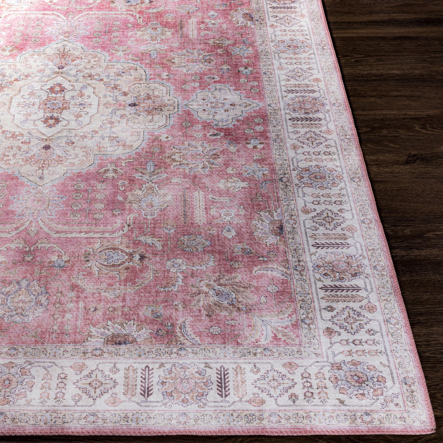 Surya Iris Irs-2321 Mauve, Blush, Pale Blue, Brown Area Rug