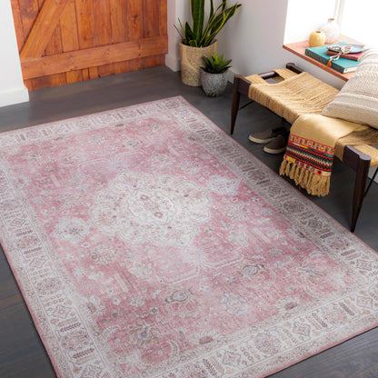 Surya Iris Irs-2321 Mauve, Blush, Pale Blue, Brown Area Rug