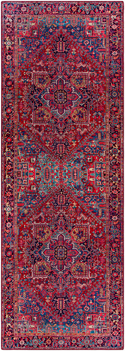 Surya Iris Irs-2330 Dark Blue, Red, Tan, Teal Area Rug