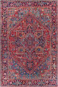 Surya Iris Irs-2330 Dark Blue, Red, Tan, Teal Area Rug