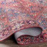 Surya Iris Irs-2330 Dark Blue, Red, Tan, Teal Rugs.