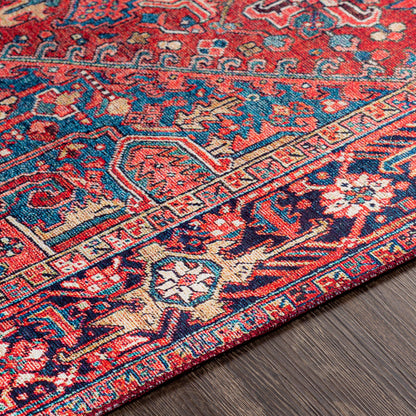 Surya Iris Irs-2330 Dark Blue, Red, Tan, Teal Area Rug