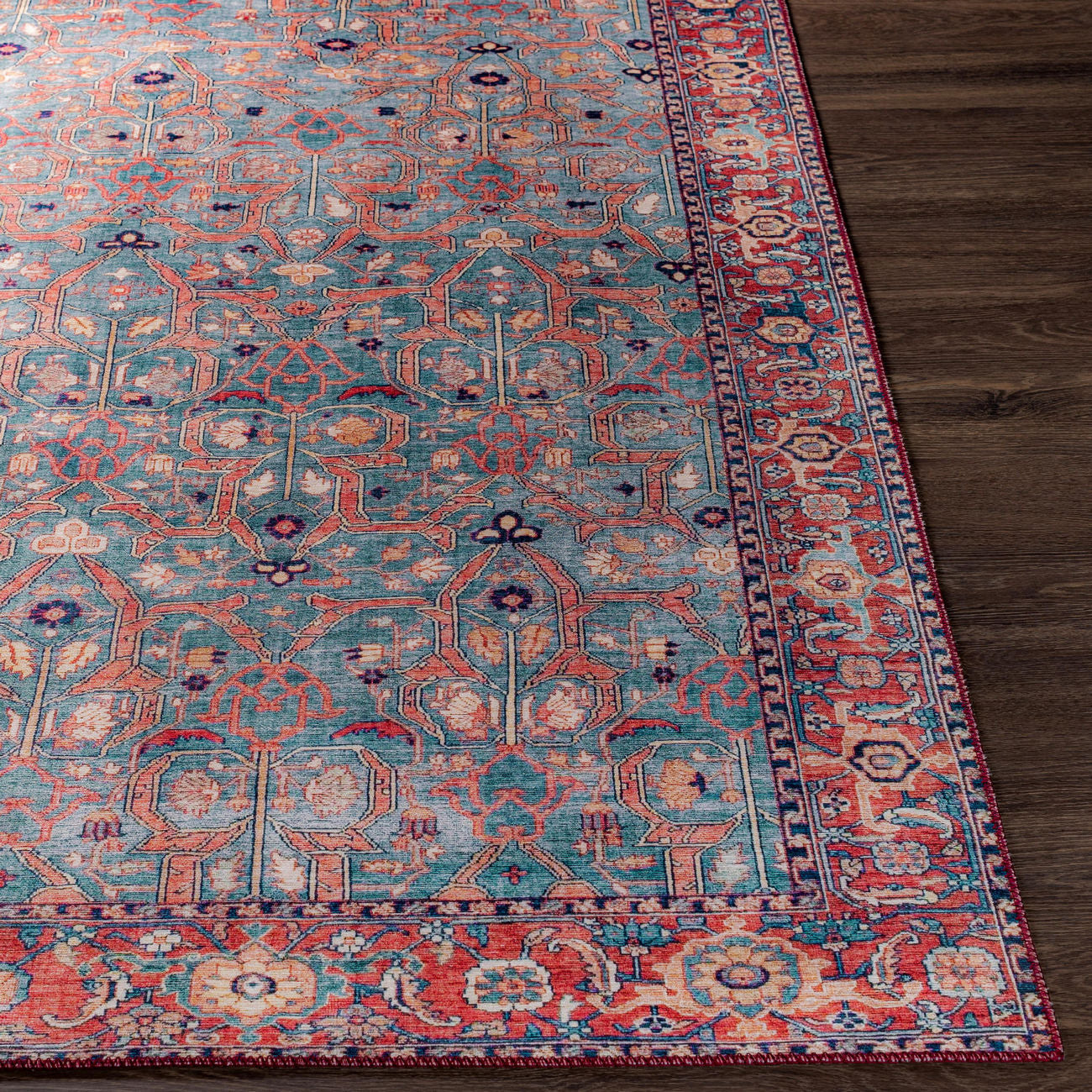 Surya Iris Irs-2334 Rust, Red, Dark Blue, Tan Area Rug