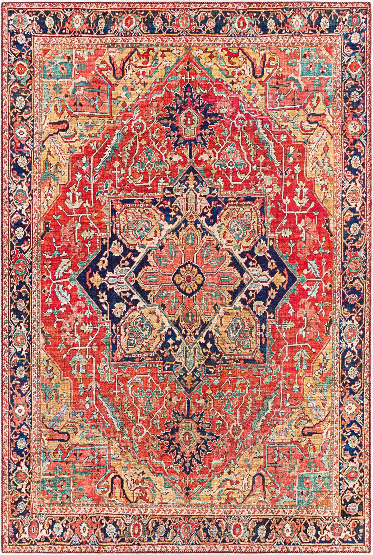Surya Iris Irs-2343 Dark Blue, Dark Brown, Burnt Orange, Denim Rugs.