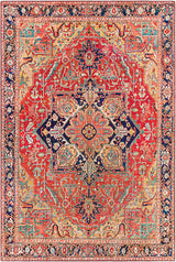 Surya Iris Irs-2343 Dark Blue, Dark Brown, Burnt Orange, Denim Rugs.