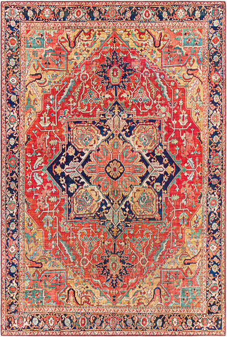 Surya Iris Irs-2343 Dark Blue, Dark Brown, Burnt Orange, Denim Rugs.