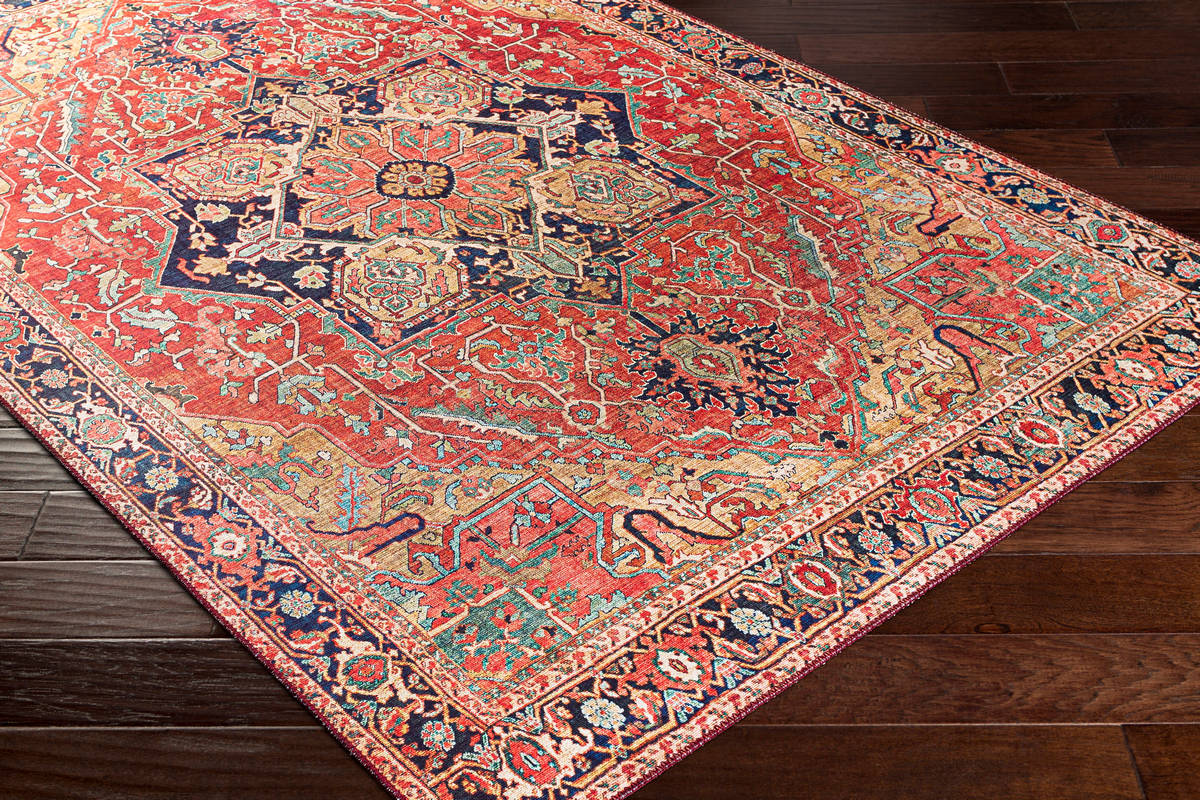 Surya Iris Irs-2343 Dark Blue, Dark Brown, Burnt Orange, Denim Rugs.