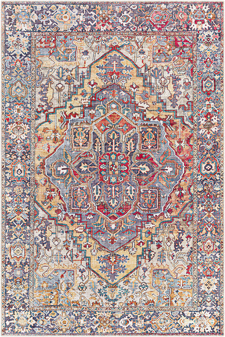 Surya Iris Irs-2358 Burnt Orange, Tan, Dark Blue, Denim Rugs.