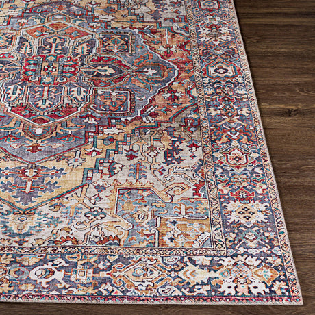 Surya Iris Irs-2358 Burnt Orange, Tan, Dark Blue, Denim Rugs.