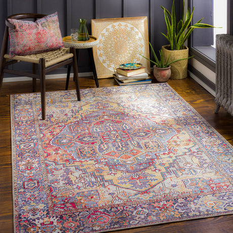 Surya Iris Irs-2358 Burnt Orange, Tan, Dark Blue, Denim Rugs.