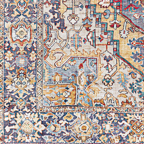 Surya Iris Irs-2358 Burnt Orange, Tan, Dark Blue, Denim Rugs.