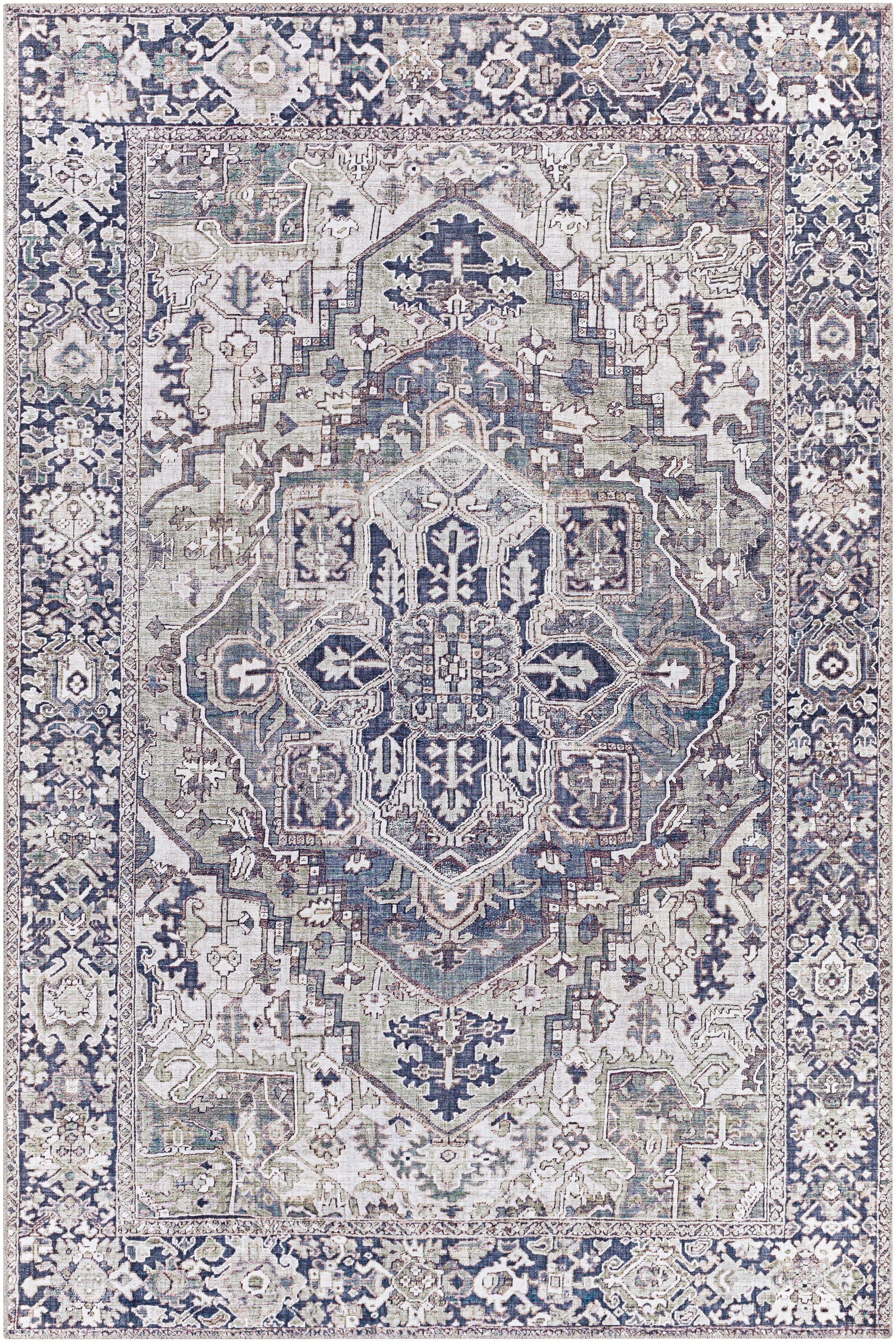 Surya Iris Irs-2359 Charcoal, Sage, Light Gray, Cream Area Rug