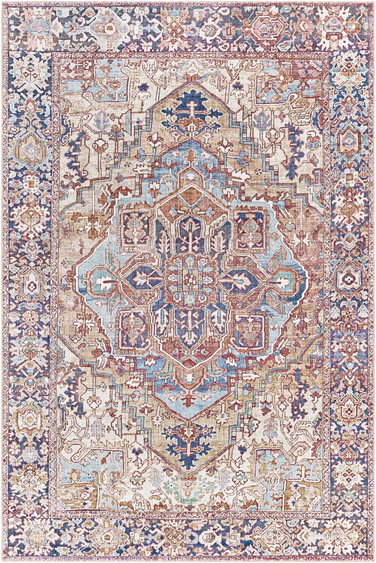 Surya Iris Irs-2360 Dark Brown, Tan, Dark Blue, Denim Rugs.