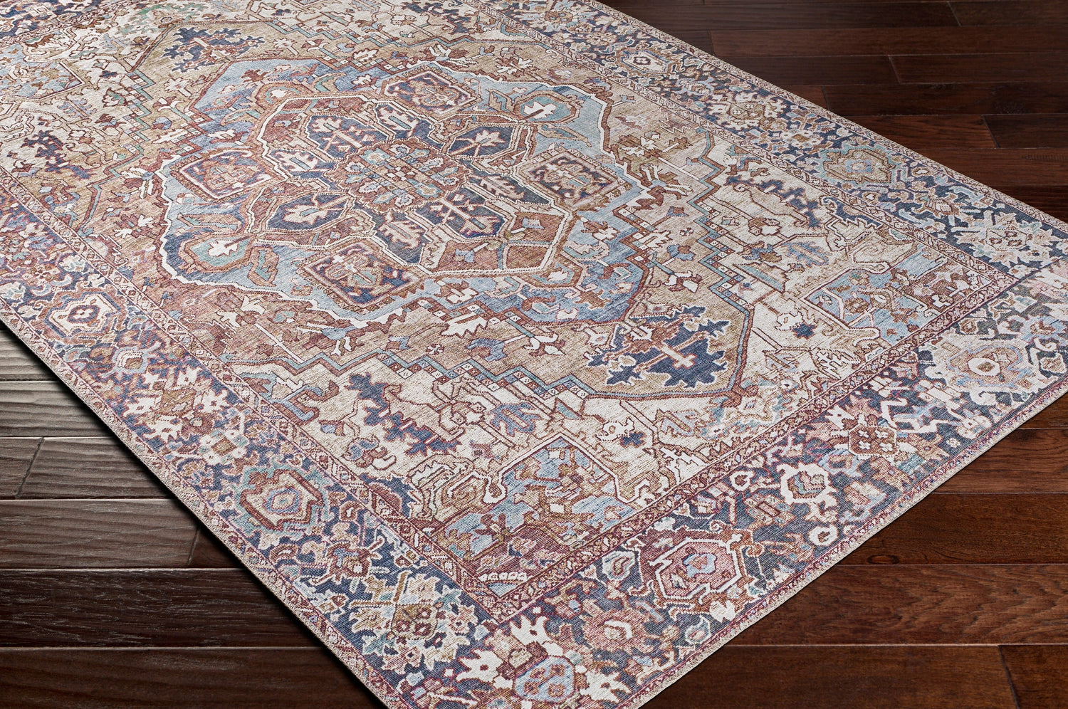 Surya Iris Irs-2360 Dark Brown, Tan, Dark Blue, Denim Rugs.