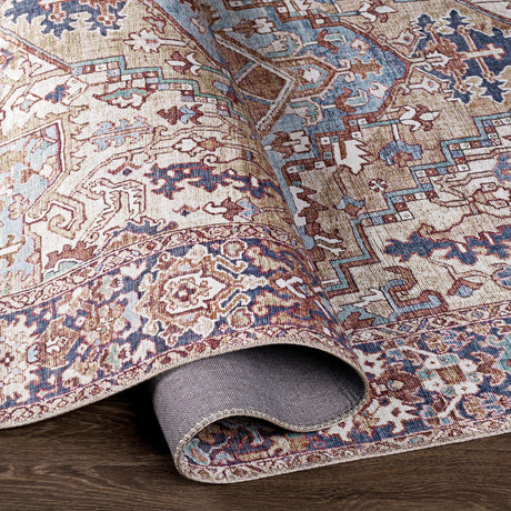 Surya Iris Irs-2360 Dark Brown, Tan, Dark Blue, Denim Rugs.