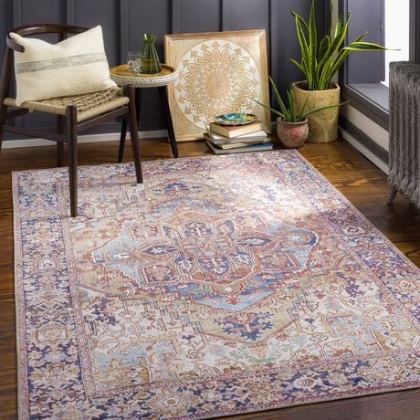 Surya Iris Irs-2360 Dark Brown, Tan, Dark Blue, Denim Rugs.