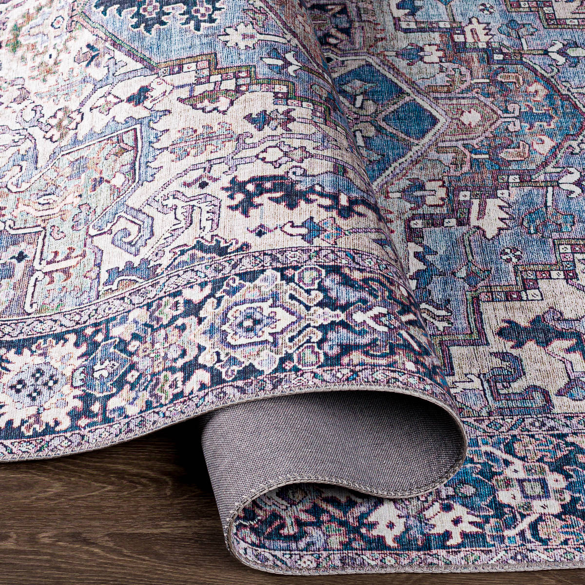 Surya Iris Irs-2362 Denim, Dark Blue, Beige, Lilac Rugs.