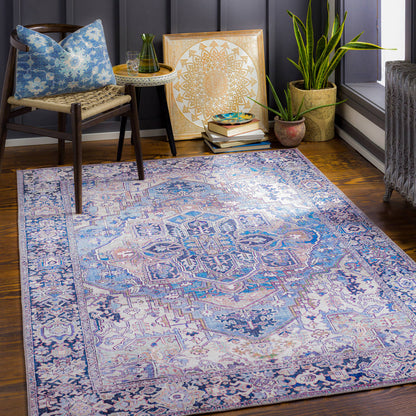 Surya Iris Irs-2362 Denim, Dark Blue, Beige, Lilac Area Rug