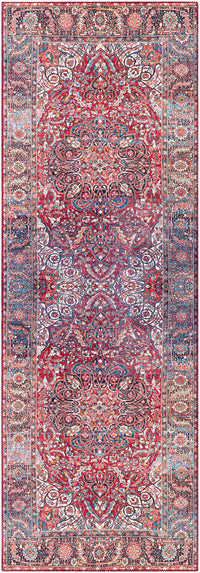 Surya Iris Irs-2363 Bright Red, Burnt Orange, Denim, Dark Blue Area Rug