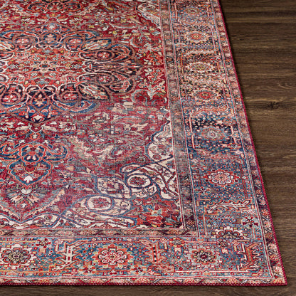 Surya Iris Irs-2363 Bright Red, Burnt Orange, Denim, Dark Blue Area Rug