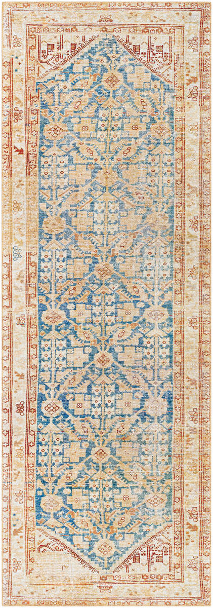 Surya Iris Irs-2364 Dark Blue, Burnt Orange, Tan, Beige Area Rug