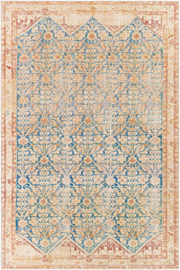 Surya Iris Irs-2364 Dark Blue, Burnt Orange, Tan, Beige Area Rug