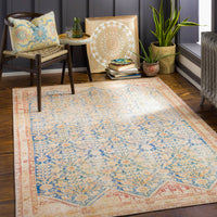 Surya Iris Irs-2364 Dark Blue, Burnt Orange, Tan, Beige Area Rug