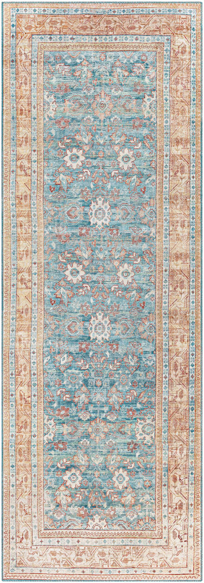 Surya Iris Irs-2365 Dark Blue, Denim, Grass Green, Burnt Orange Area Rug