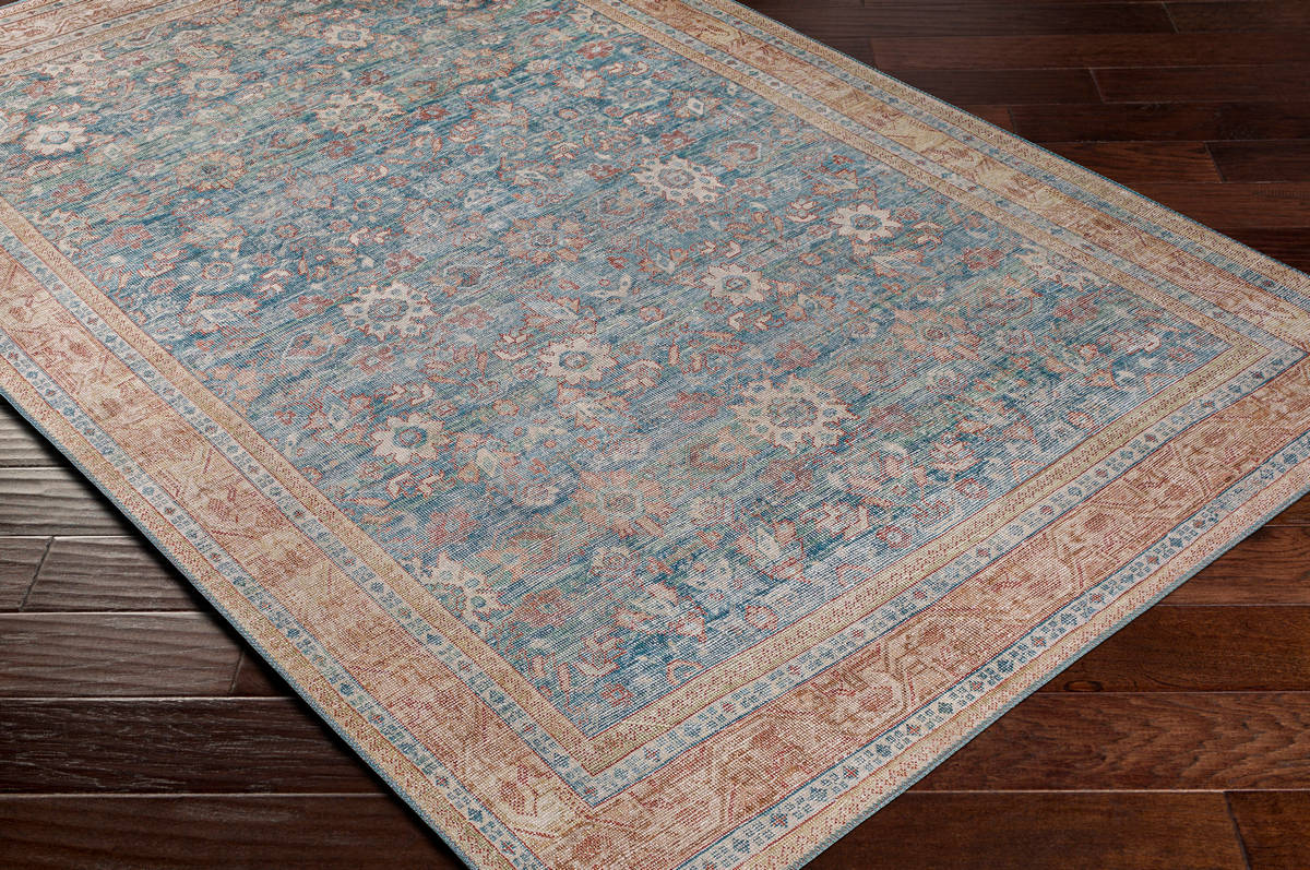 Surya Iris Irs-2365 Dark Blue, Denim, Grass Green, Burnt Orange Rugs.