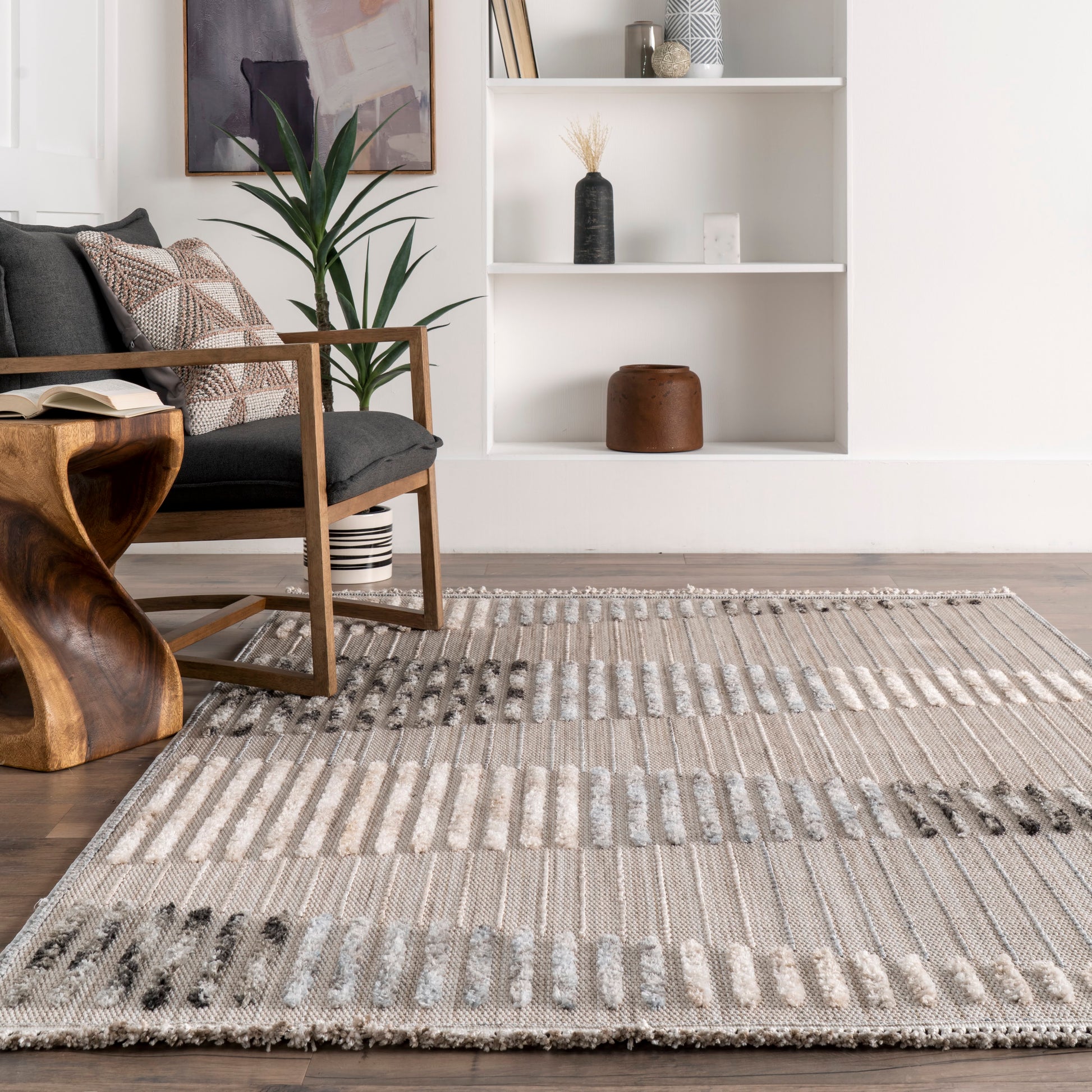 Nuloom Maira Textured Nma2317A Light Gray Area Rug