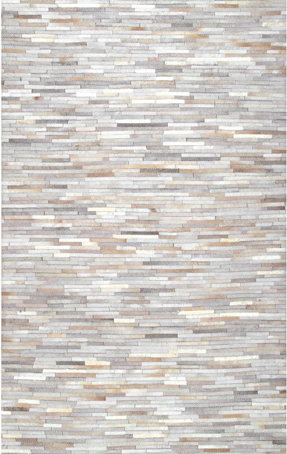 Nuloom Clarity Patchwork Cowhide Ncl3288A Beige Area Rug