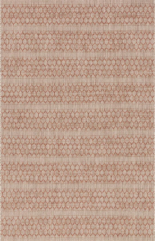 Loloi Isle Ie-01 Beige / Rust Striped Area Rug