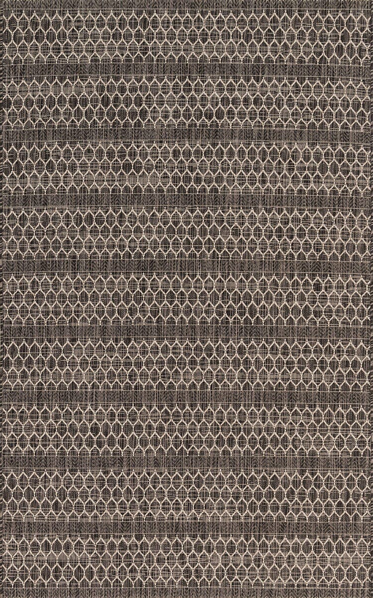 Loloi Isle Ie-01 Black / Grey Striped Area Rug