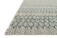 Loloi Isle Ie-01 Grey / Teal Striped Area Rug