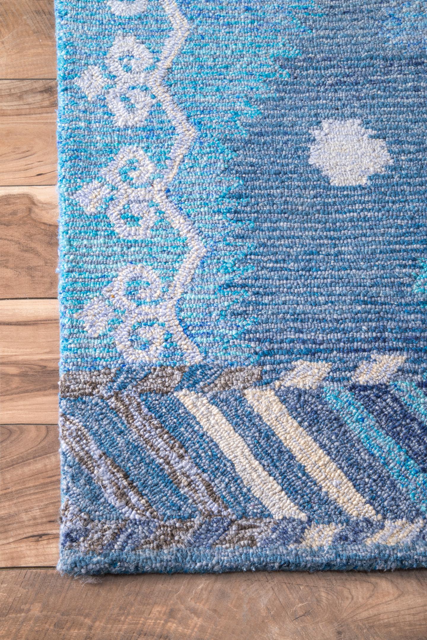 Nuloom Tribal Valene Ntr1945A Blue Area Rug