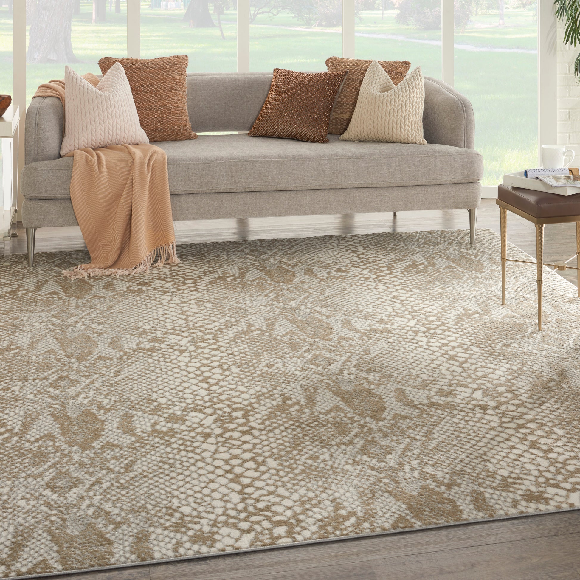 Nourison Solace Sla06 Ivory Beige Area Rug