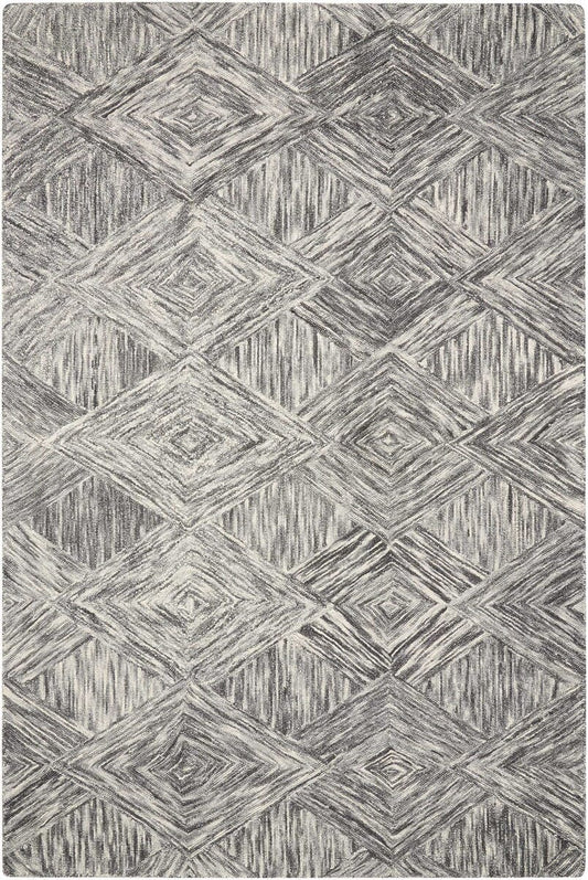 Nourison Interlock Itl01 Charcoal Geometric Area Rug