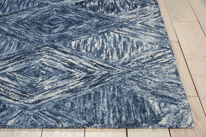 Nourison Interlock Itl01 Denim Geometric Area Rug